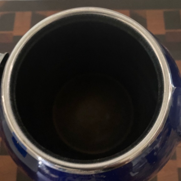 Vintage Chantal Dark Blue Tea Kettle Enamel On Steel With Stainless Accents 2QT - Picture 9 of 14